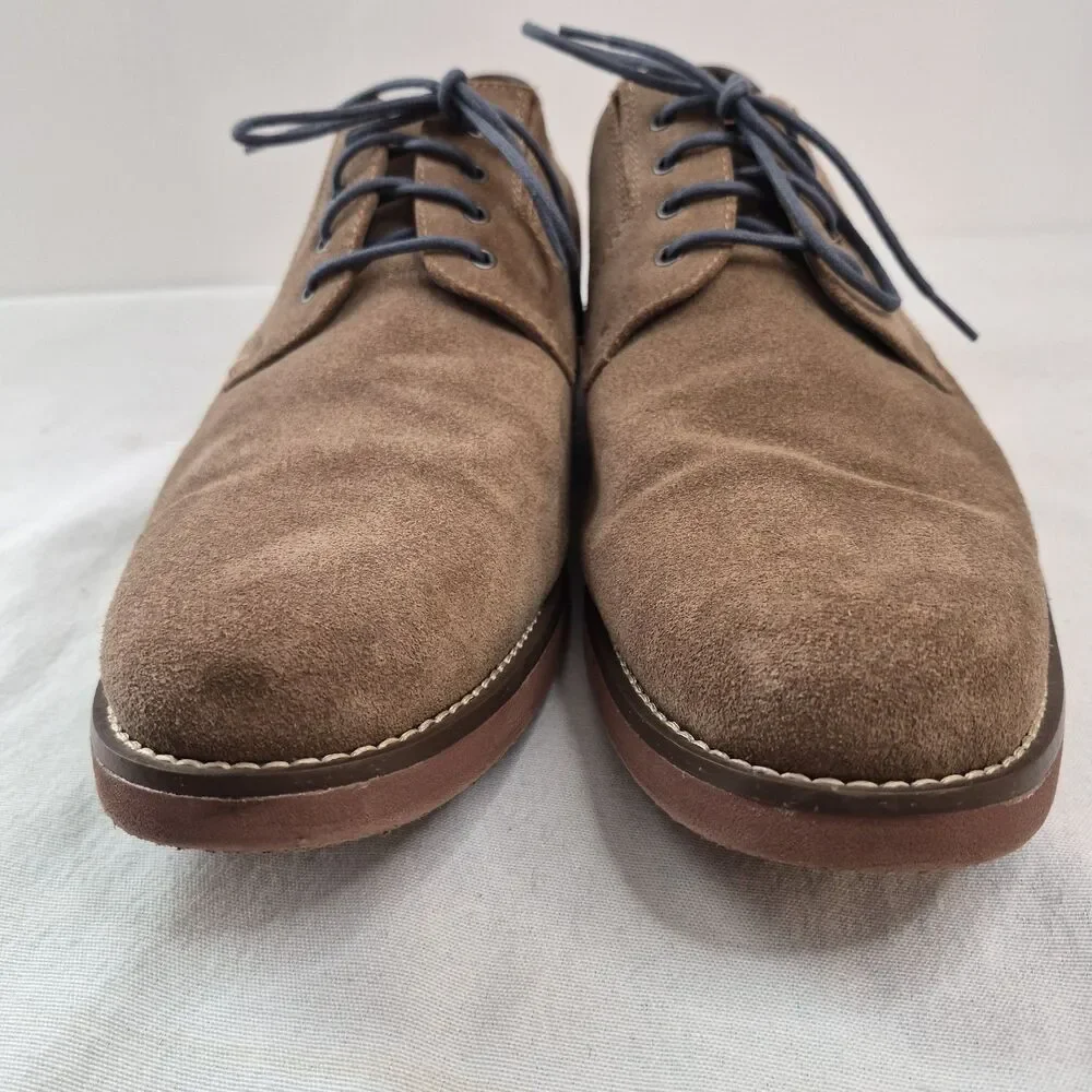 Crown & Ivy Men's Leather Suede Oxford Shoes Size 13M Tan Derby Lace Up